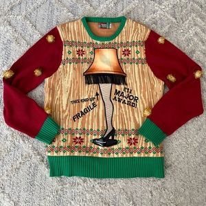 Spencer’s A Christmas Story LAMP Ugly Sweater Sz Large Lights & Sound